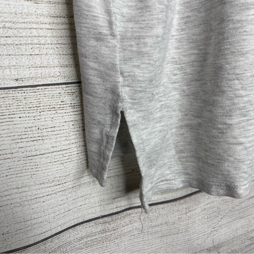 Chic Patchwork Sleeve Top - Light Gray - image 5